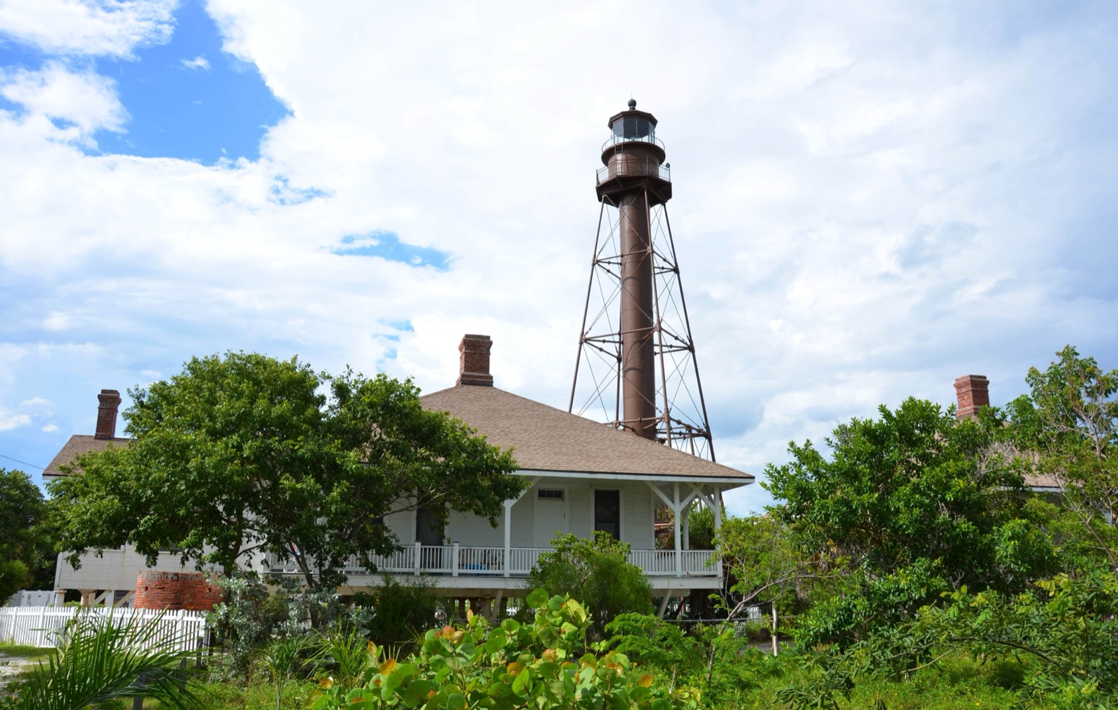 The 1884 Sanibel Island Light and keepers' quarters at Point Ybel on Sanibel Island, Lee County, Florida